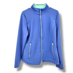 Zero Restriction Full Zip Jacket Womens Size Large Golf Athletic Periwinkle Mint